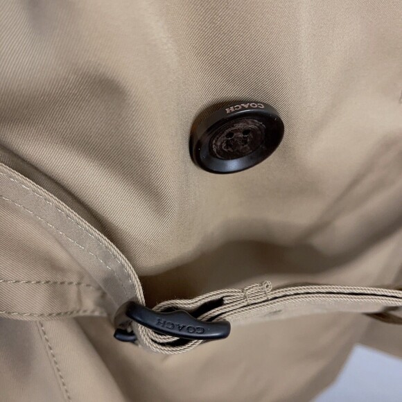 Coach 91472 Signature Lapel Short Trench Coat NWT Khaki Large - Picture 6 of 16